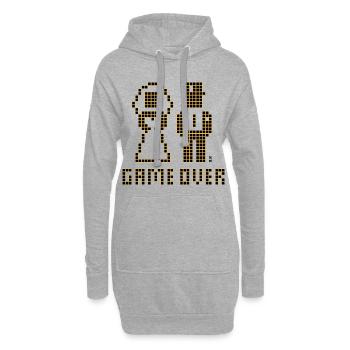 Game Over (Mariage Enterrement de vie de garçon : couple marié Pixel / 2C) - Sweat-shirt à capuche long Femme - gris chiné - Devant