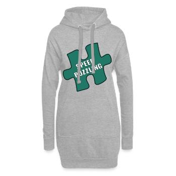 Puzzle rapide - Sweat-shirt à capuche long Femme - gris chiné - Devant
