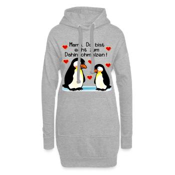 Mama Kind Pinguine Muttertag - Hoodie-Kleid - Grau meliert - Vorne