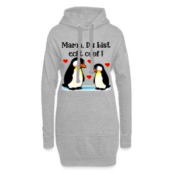 Komplimente Mama Muttertag Pinguine - Hoodie-Kleid - Grau meliert - Vorne