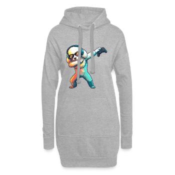 Gamer Pudel Hund spielt Videospiele Kunst - Hoodie-Kleid - Grau meliert - Vorne