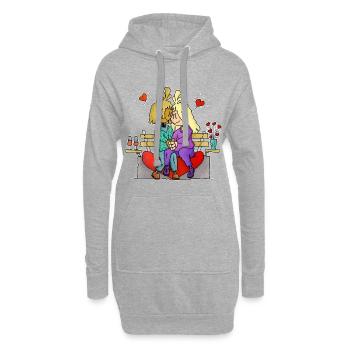 Rona und Ryan - der Valentinstag / - Hoodie-Kleid - Grau meliert - Vorne