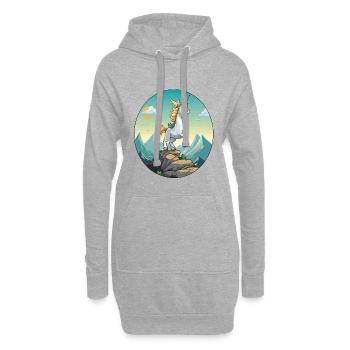 Einhorn auf Berggipfel - Hoodie-Kleid - Grau meliert - Vorne