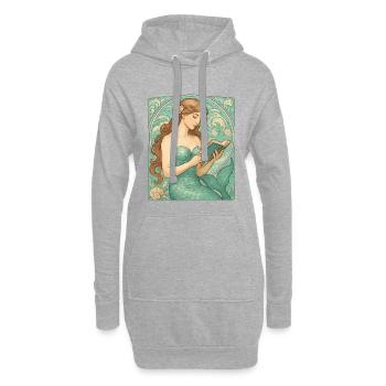 Lecture Art nouveau des sirènes - Sweat-shirt à capuche long Femme - gris chiné - Devant