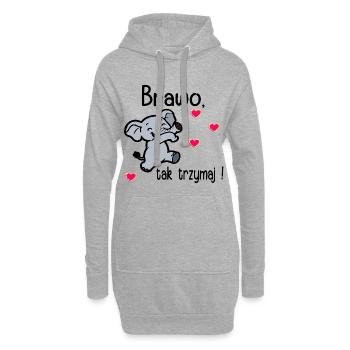 Bravo, mach weiter so. - Hoodie-Kleid - Grau meliert - Vorne
