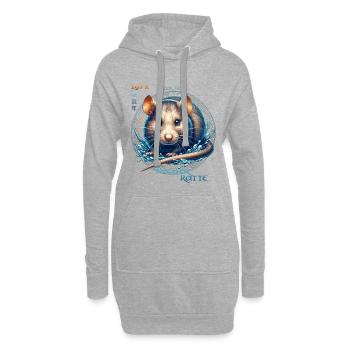 Rat d’eau 1972 – Légendaire et dans l’élément - Sweat-shirt à capuche long Femme - gris chiné - Devant