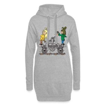 Rona & Quinn – die Handhebeldraisine / - Hoodie-Kleid - Grau meliert - Vorne