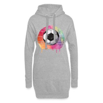 Fußball Ball - Hoodie-Kleid - Grau meliert - Vorne