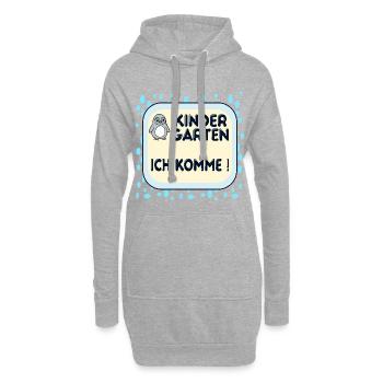 Enfants de maternelle manchots - Sweat-shirt à capuche long Femme - gris chiné - Devant