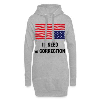 Muss korrigiert werden (US-Flagge auf dem Kopf) - Hoodie-Kleid - Grau meliert - Vorne