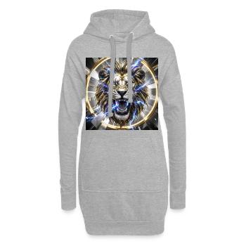 AUREUM REX – Emblème du Lion d’Or - Sweat-shirt à capuche long Femme - gris chiné - Devant