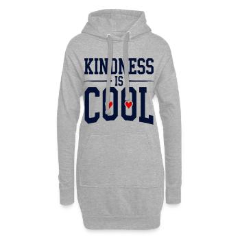 Kindness is Cool Statement with Heart Symbols - Hoodie Dress - heather grey - Front