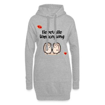 Merci Care Care - Sweat-shirt à capuche long Femme - gris chiné - Devant