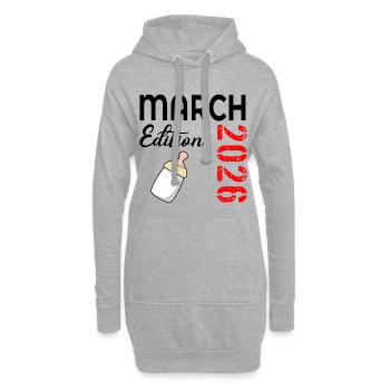 Bébé mars 2026 - Sweat-shirt à capuche long Femme - gris chiné - Devant