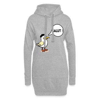 Möwenmütze Hi - Hoodie-Kleid - Grau meliert - Vorne