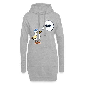 Hamburger Möwe Hamburg Moin - Hoodie-Kleid - Grau meliert - Vorne