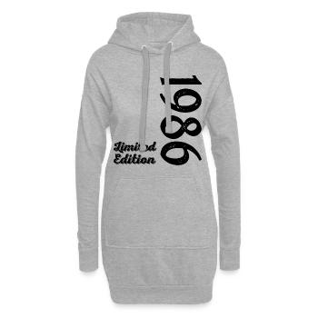 Millésime 1986 - Sweat-shirt à capuche long Femme - gris chiné - Devant