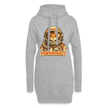 Pawsmonaut Lustige Katze Astronaut Vintage-Weltraum - Hoodie-Kleid - Grau meliert - Vorne