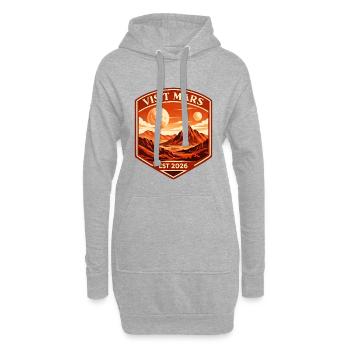 Affiche de voyage du parc national vintage Visit Mars - Sweat-shirt à capuche long Femme - gris chiné - Devant