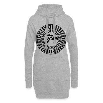 Schwarzer Adler-Emblem - Hoodie-Kleid - Grau meliert - Vorne