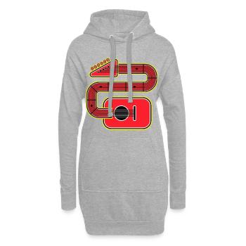 Guitare à forme abstraite rouge - Sweat-shirt à capuche long Femme - gris chiné - Devant
