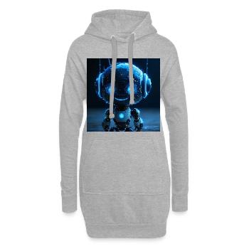Roboter-KI-Datensniffer - Hoodie-Kleid - Grau meliert - Vorne