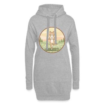 Yoga-Katzen-Kätzchen macht Baumposen-Kunst - Hoodie-Kleid - Grau meliert - Vorne