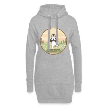 Yoga-Pinguin-Tier macht Baumpose-Kunst - Hoodie-Kleid - Grau meliert - Vorne