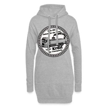 Krantransport Spruch: Sahne für Torte - Hoodie-Kleid - Grau meliert - Vorne