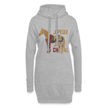 Ich kann nicht, ich habe ein Pferd - Hoodie-Kleid - Grau meliert - Vorne