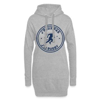 J'peux pas j'ai rugby - Sweat-shirt à capuche long Femme - gris chiné - Devant