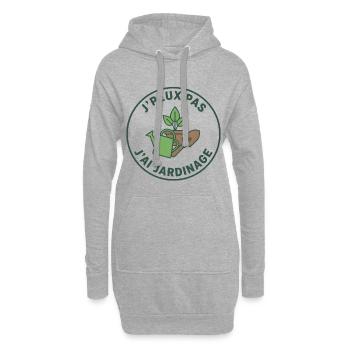 Ich kann nicht, ich habe Gartenarbeit - Hoodie-Kleid - Grau meliert - Vorne