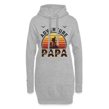 Papa-Abenteuer im Berg - Hoodie-Kleid - Grau meliert - Vorne