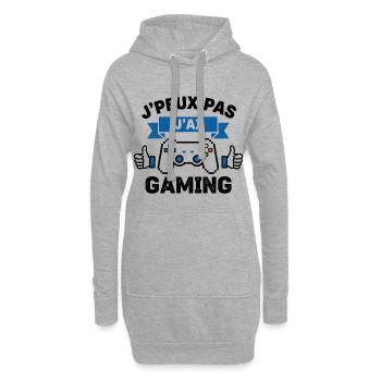 J'peux pas j'ai gaming - Sweat-shirt à capuche long Femme - gris chiné - Devant