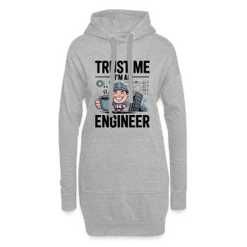Croyez-moi, je suis ingénieur - pour un contexte léger - Sweat-shirt à capuche long Femme - gris chiné - Devant