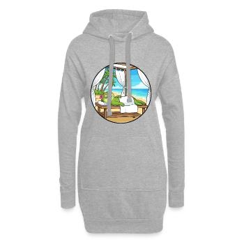 Art relaxant de la grenouille de plage Spa - Sweat-shirt à capuche long Femme - gris chiné - Devant