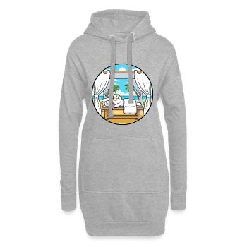 Art relaxant du lapin de plage Spa - Sweat-shirt à capuche long Femme - gris chiné - Devant