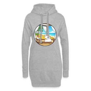 Art relaxant des oiseaux canards au spa de plage - Sweat-shirt à capuche long Femme - gris chiné - Devant