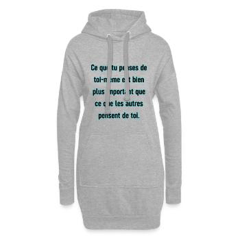 Une pensée positive - Sweat-shirt à capuche long Femme - gris chiné - Devant