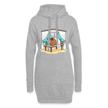 Spa plage Ours Art de détente d’animaux - Sweat-shirt à capuche long Femme - gris chiné - Devant