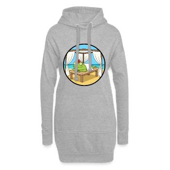 Strand-Spa-Frosch-Amphibien-Entspannungskunst - Hoodie-Kleid - Grau meliert - Vorne