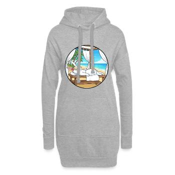 Beach Spa Rabbit Bunny Entspannende Kunst - Hoodie-Kleid - Grau meliert - Vorne