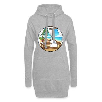 Strand-Spa Otter-Tier-Entspannungskunst - Hoodie-Kleid - Grau meliert - Vorne