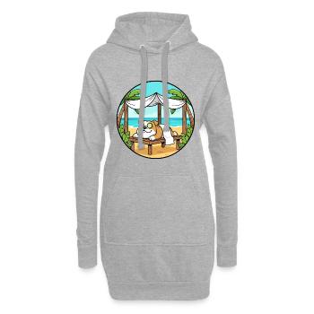 Art relaxant du chien Bulldog Spa plage - Sweat-shirt à capuche long Femme - gris chiné - Devant
