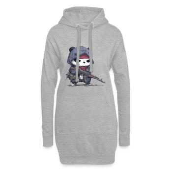 Panda Gang - Hoodie-Kleid - Grau meliert - Vorne
