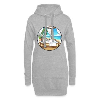 Strandspa-Einhorn Magische Entspannungskunst - Hoodie-Kleid - Grau meliert - Vorne