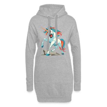 Angrycorn - Sweat-shirt à capuche long Femme - gris chiné - Devant