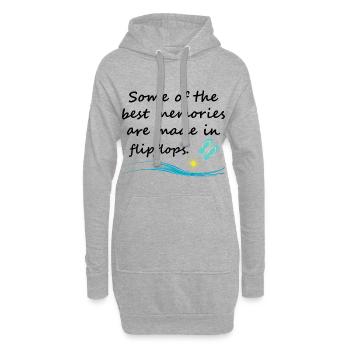 Les meilleurs souvenirs créés à Flipflops Beach - Sweat-shirt à capuche long Femme - gris chiné - Devant