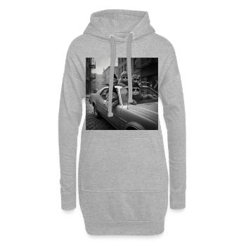 Lustiges Gangster-Katzen-T-Shirt für Männer  - Hoodie-Kleid - Grau meliert - Vorne