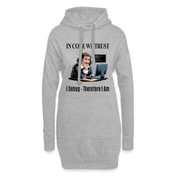 Descartes au clavier - pour fond blanc - Sweat-shirt à capuche long Femme - gris chiné - Devant